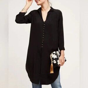 Women's - Maeve Ceycen Black Button Down Tunic, Size Small
